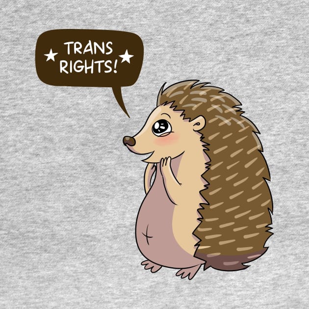 Hedgehog says Trans Rights by sophielabelle